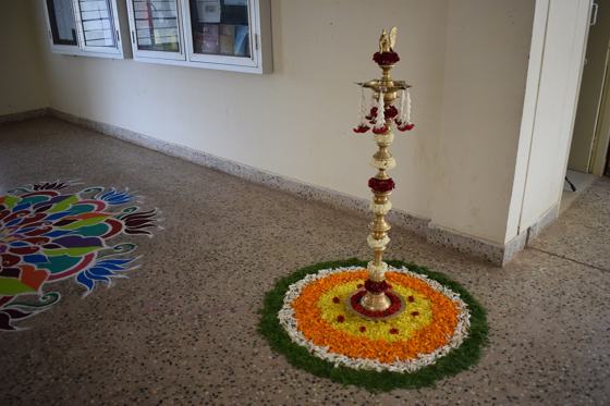 Flowers and lamps
